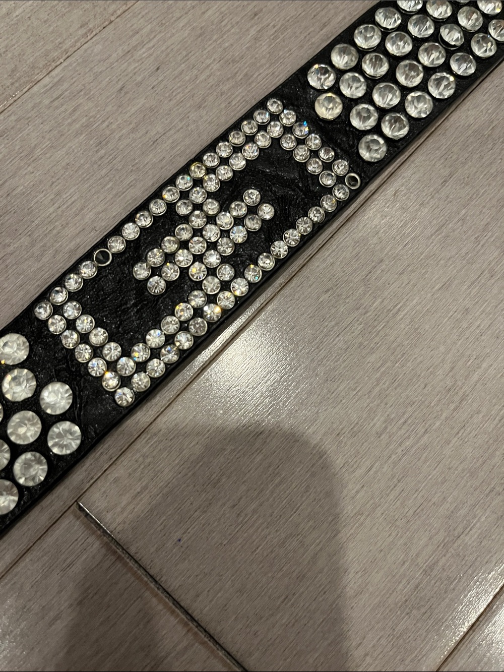 Black Studded Rhinestone Belt - Picture 6 of 8